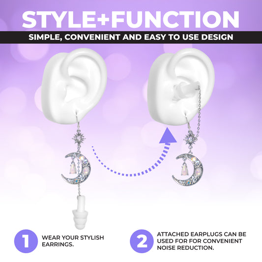 Crystal Moon - Ear Plug Earrings