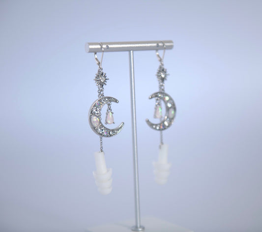 Crystal Moon - Ear Plug Earrings