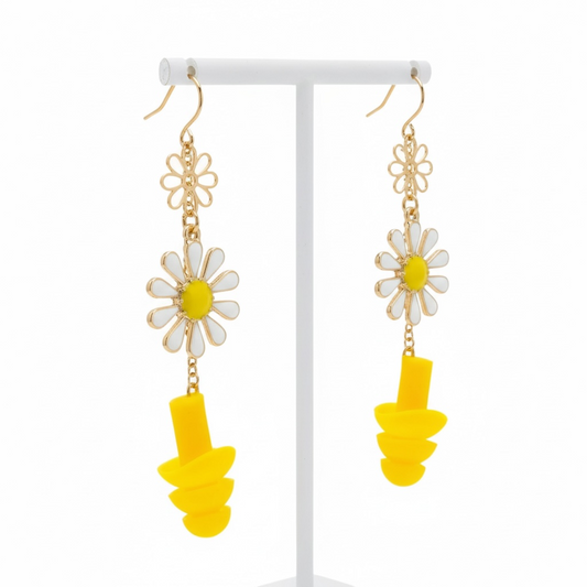 Ear Plug Earrings - Yellow Daisy