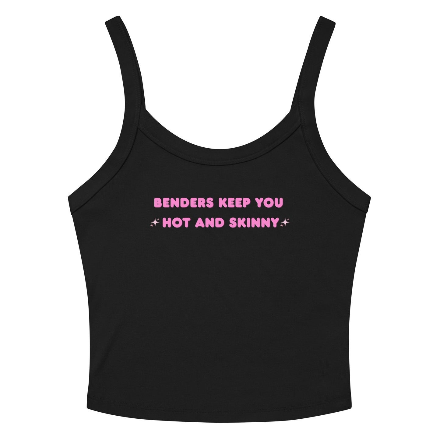 Women's micro-rib cotton tank top with thick straps and bold John Summit-inspired quote, ideal for music lovers and clubwear fashion
