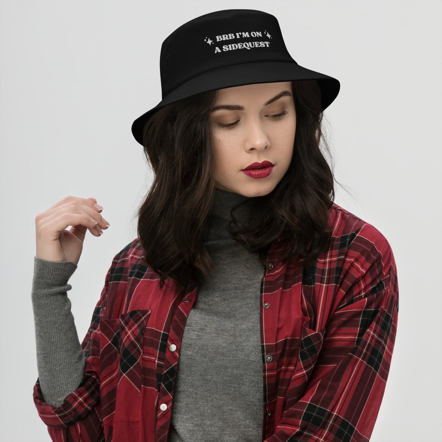 BRB I'm on a Sidequest - Bucket Hat (Black) Rave Day