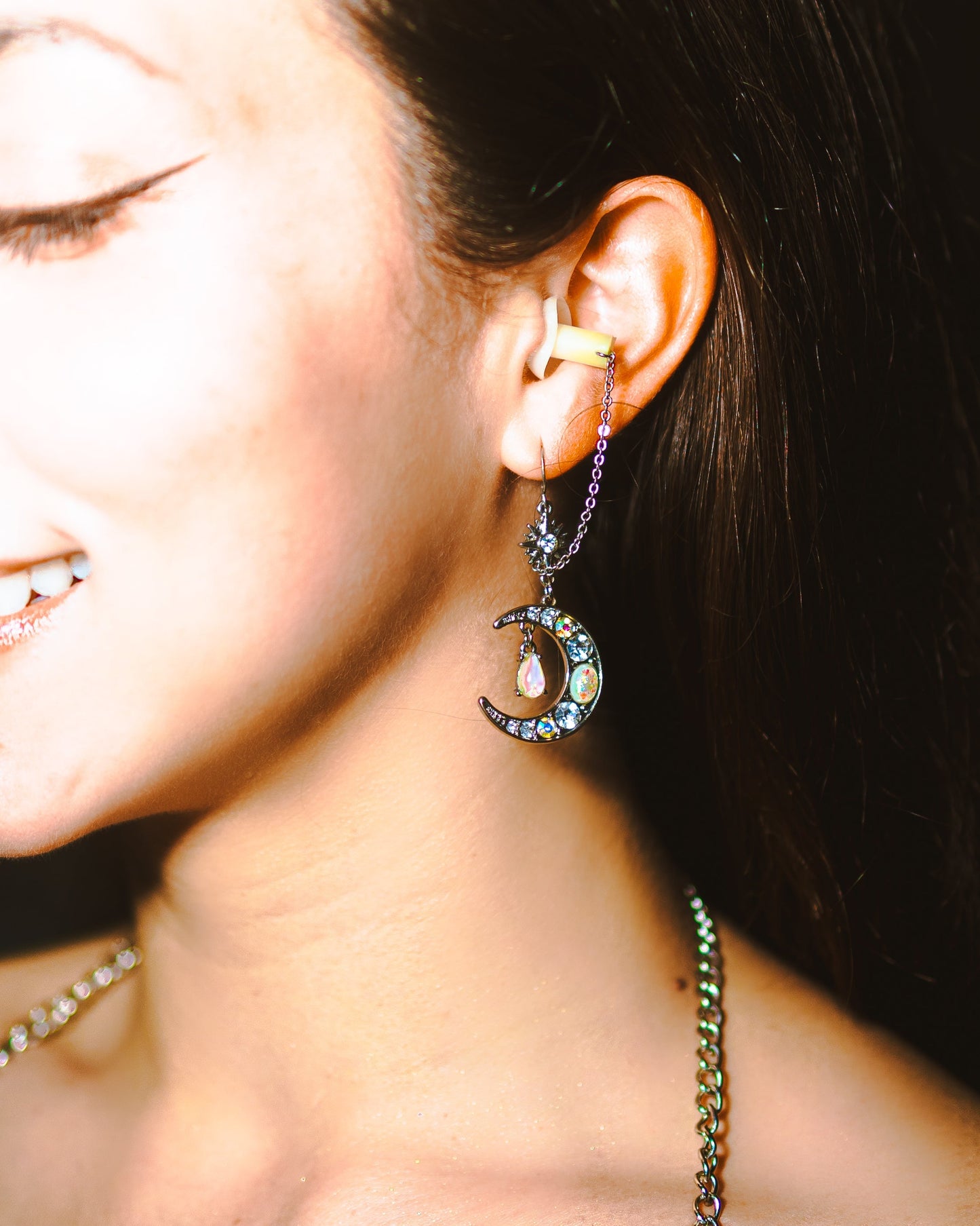 Crystal Moon - Ear Plug Earrings Earrings Rave Day