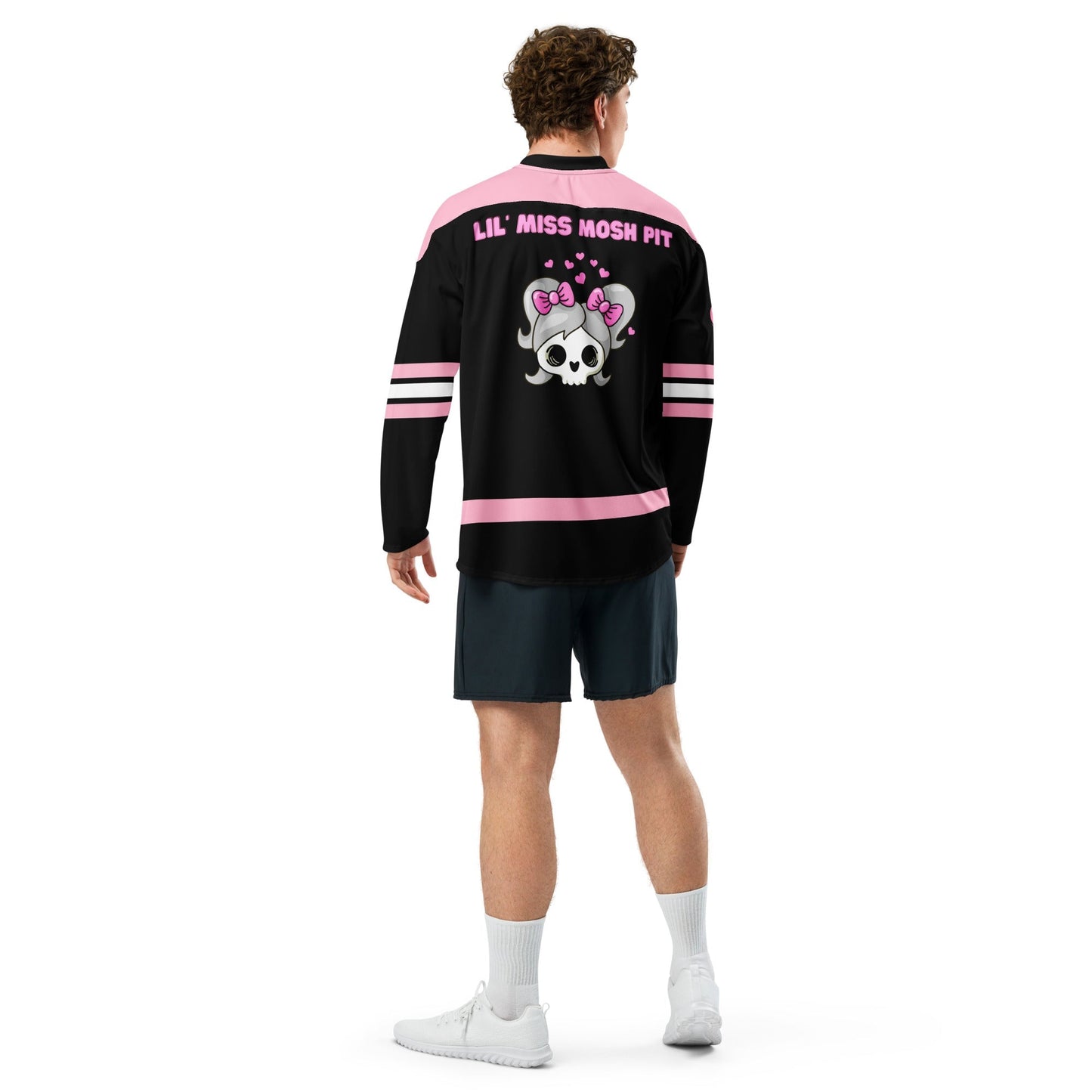 Cute Pink & Black Rave Hockey Jersey - Lil' Miss Mosh Pit Rave Day