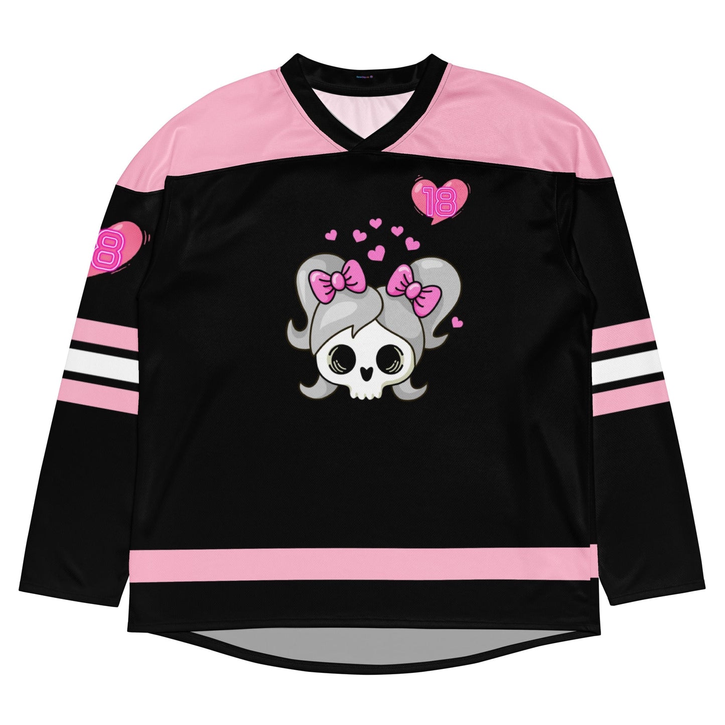 Cute Pink & Black Rave Hockey Jersey - Lil' Miss Mosh Pit Rave Day