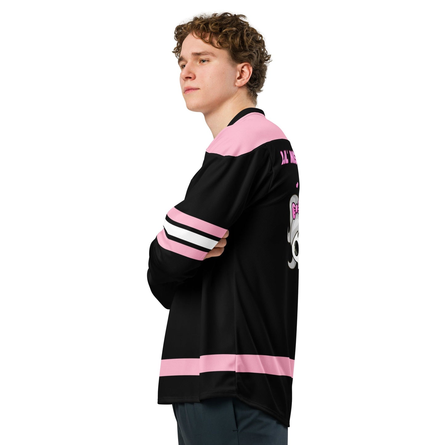Cute Pink & Black Rave Hockey Jersey - Lil' Miss Mosh Pit Rave Day