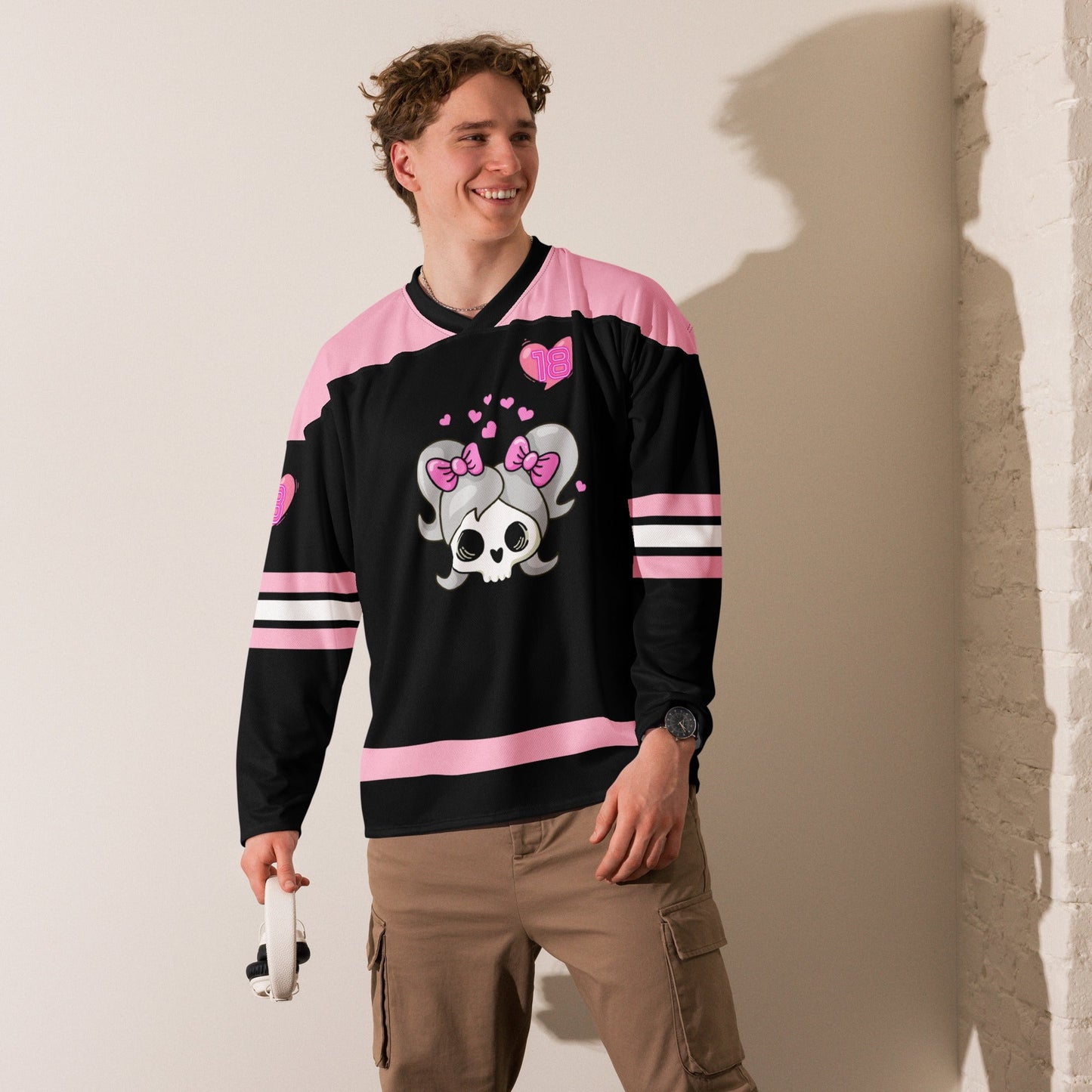 Cute Pink & Black Rave Hockey Jersey - Lil' Miss Mosh Pit Rave Day