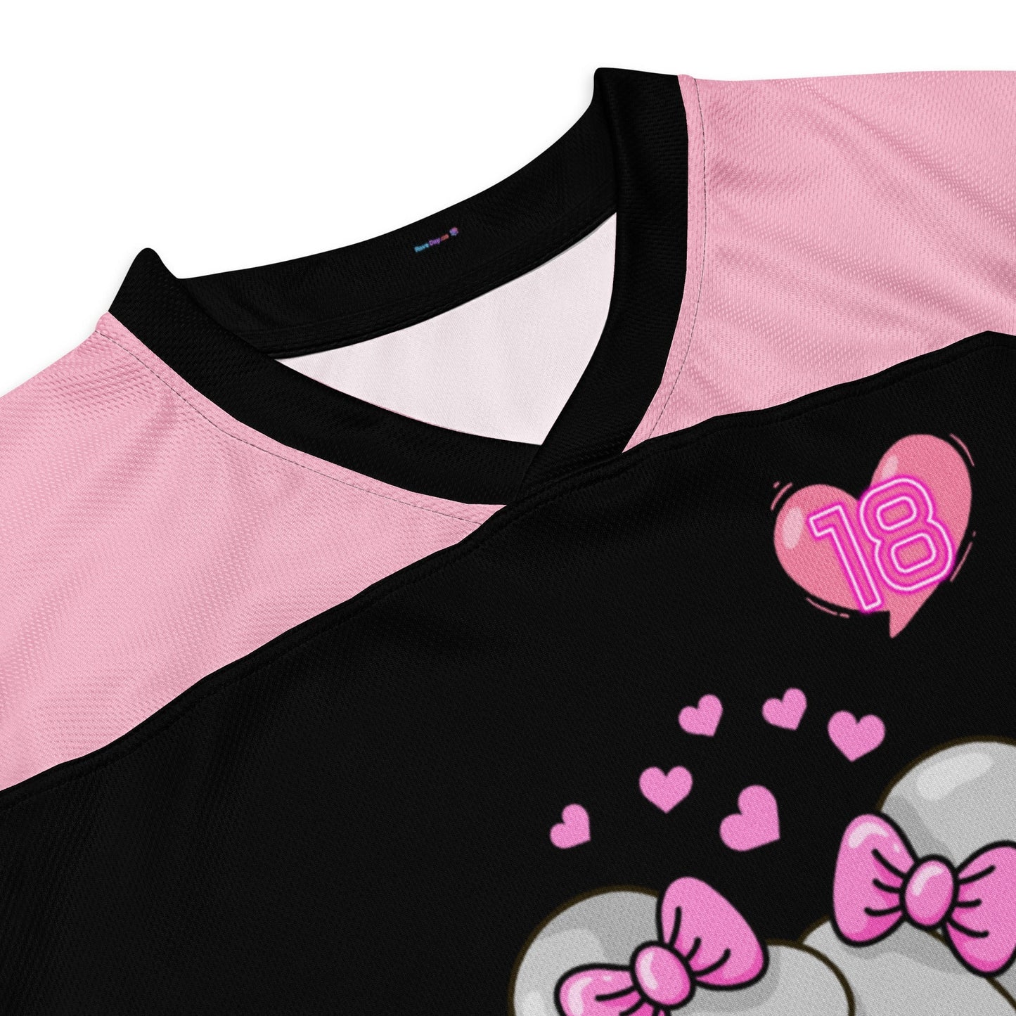 Cute Pink & Black Rave Hockey Jersey - Lil' Miss Mosh Pit Rave Day