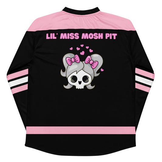 Cute Pink & Black Rave Hockey Jersey - Lil' Miss Mosh Pit Rave Day
