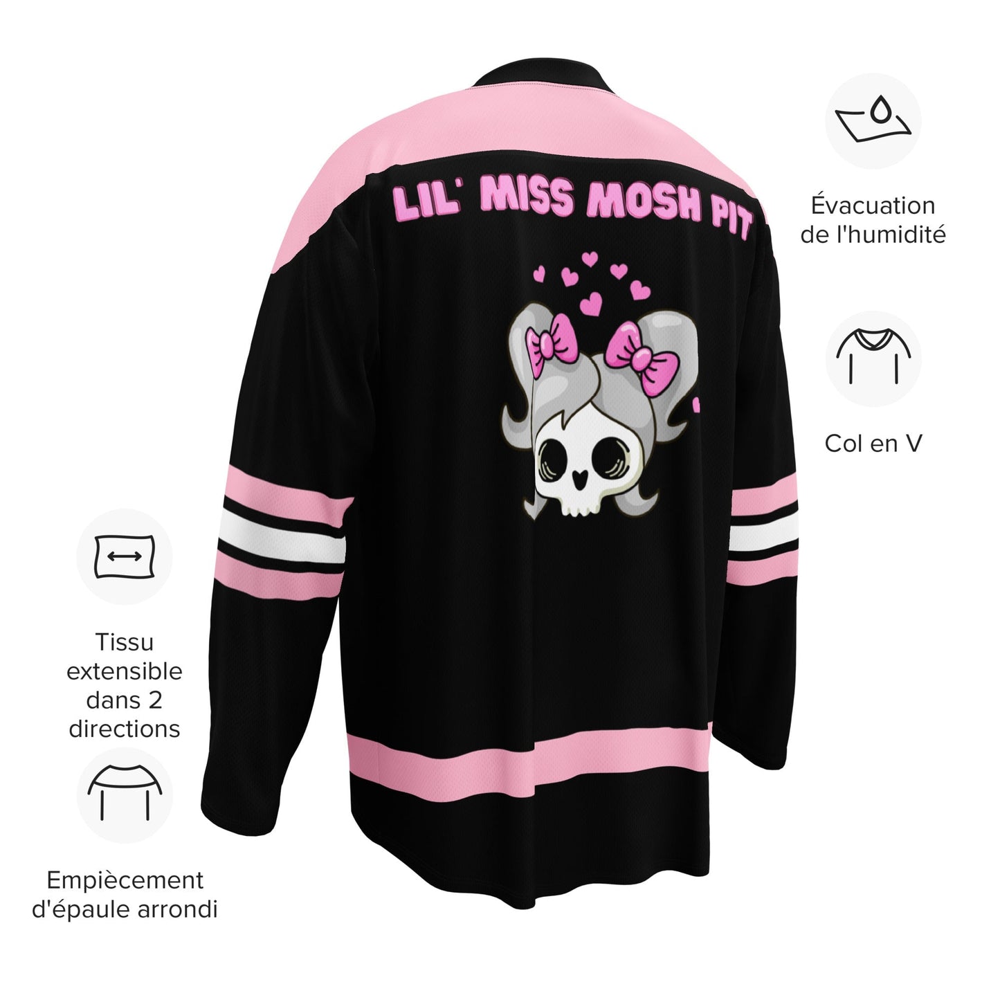 Cute Pink & Black Rave Hockey Jersey - Lil' Miss Mosh Pit Rave Day