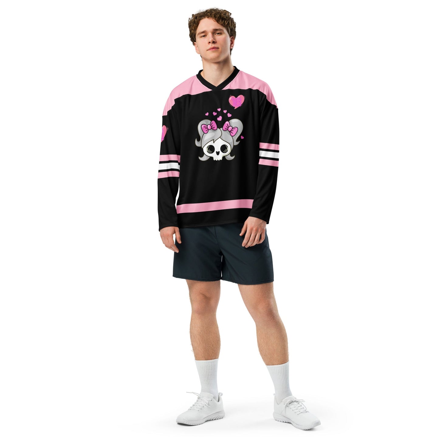 Cute Pink & Black Rave Hockey Jersey - Lil' Miss Mosh Pit Rave Day