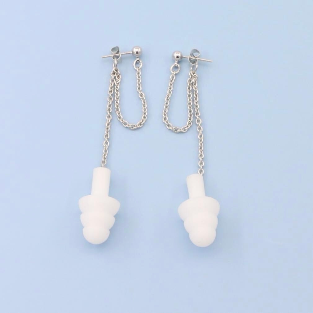 Ear Plug Earrings - Silver Chains Earrings Rave Day