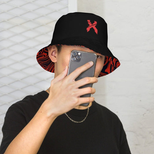 Excision - Black/Red Reversible bucket hat Rave Day