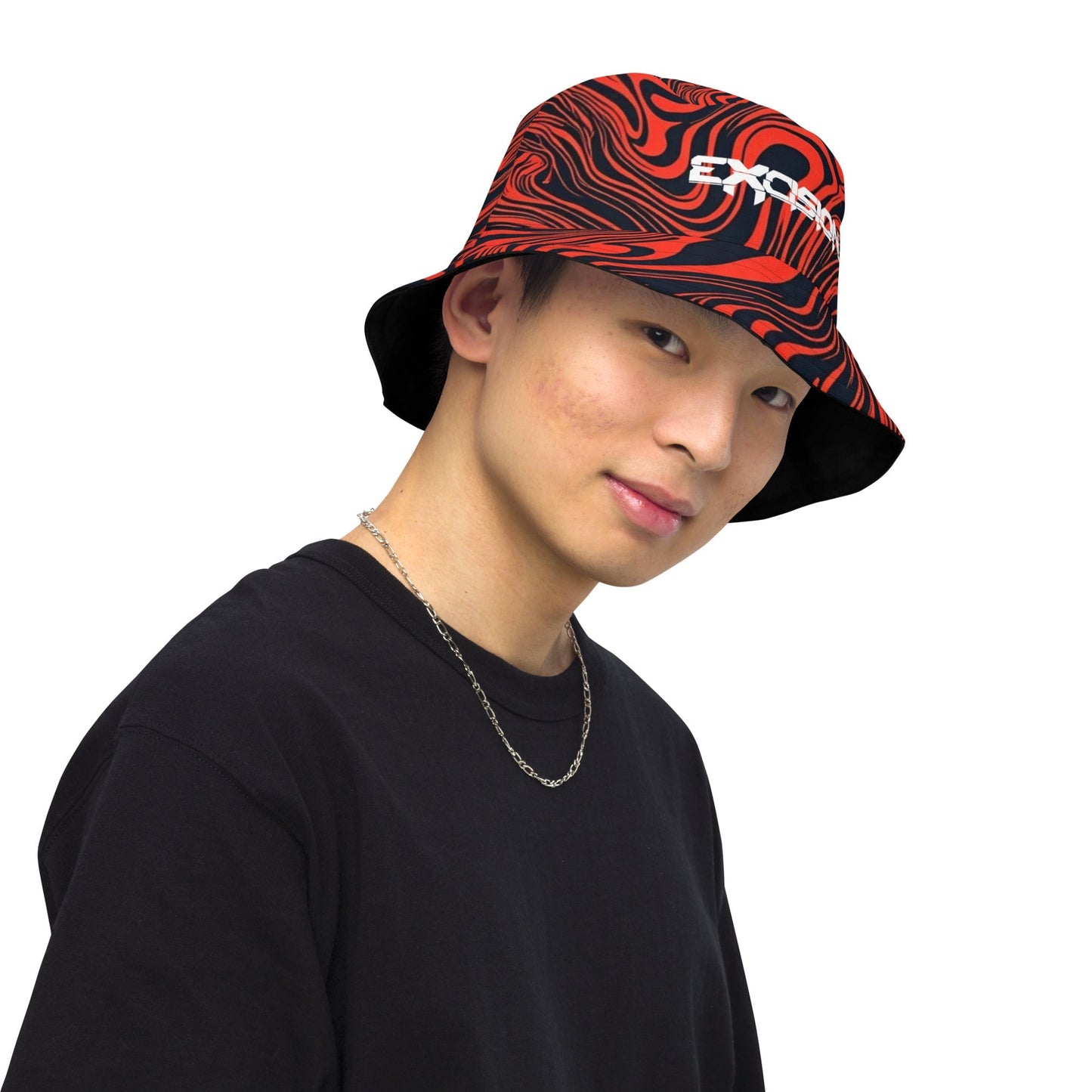 Excision - Black/Red Reversible bucket hat Rave Day