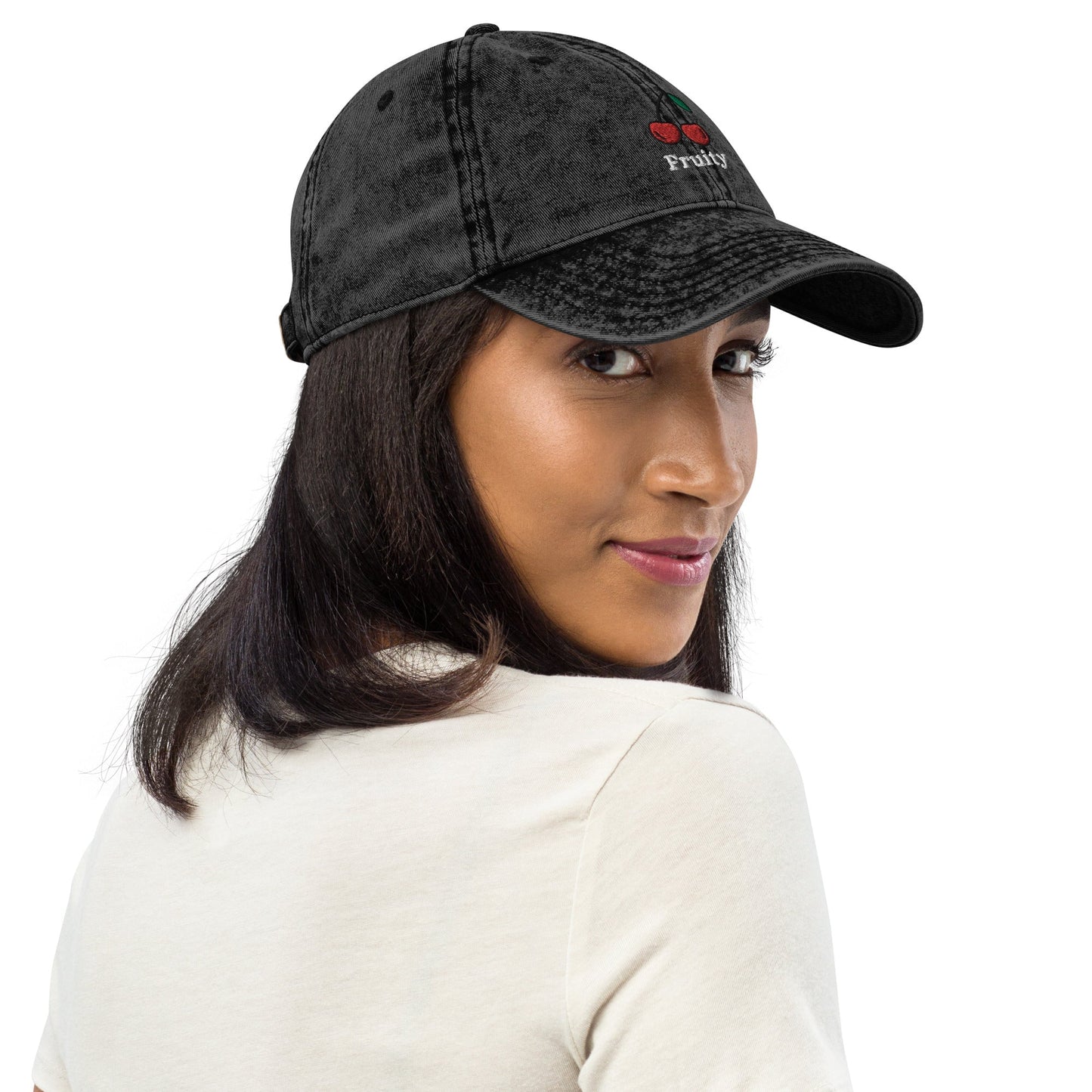 Fruity - Vintage Cotton Twill Cap (Black denim) Rave Day