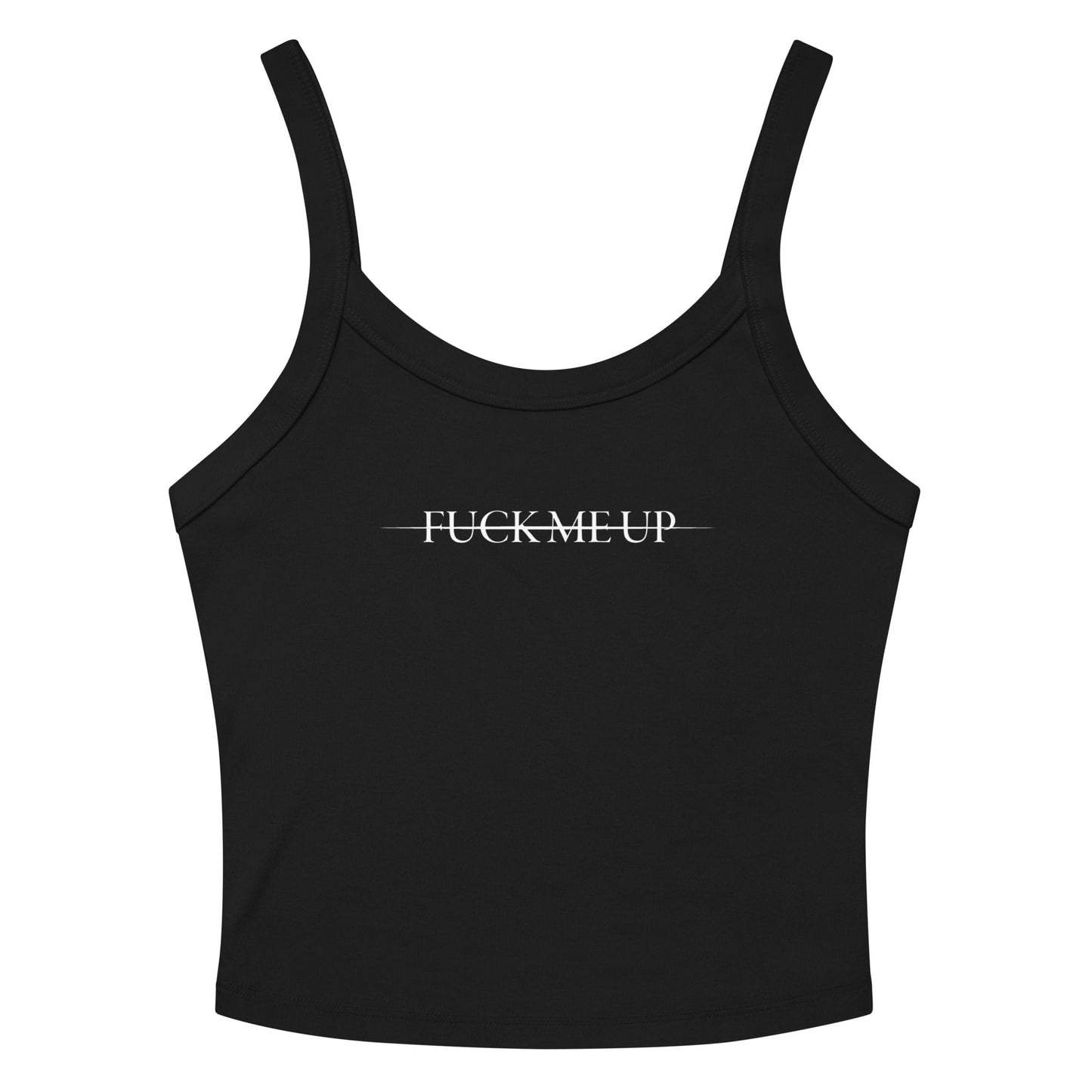 Fuck Me Up - Black micro-rib tank top Rave Day XS