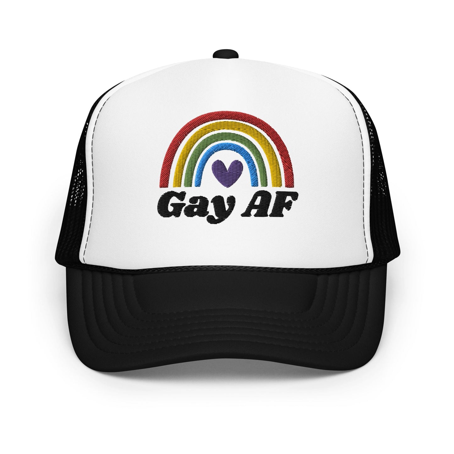 Gay AF - Foam trucker hat Rave Day Black / White / Black