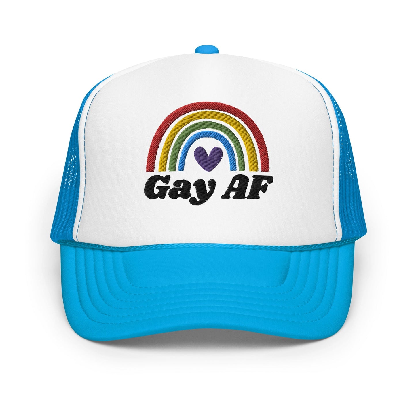 Gay AF - Foam trucker hat Rave Day Blue / White / Blue
