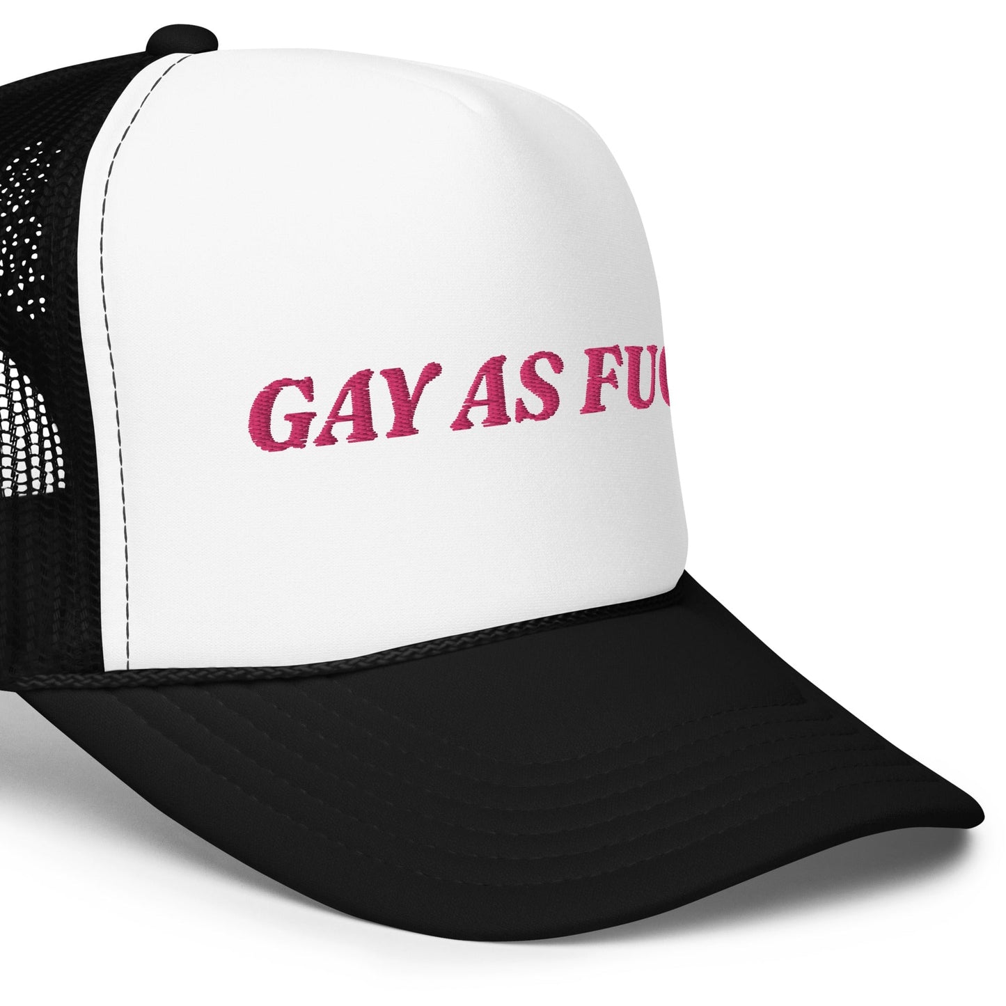 Gay as fuck - Foam trucker hat (Design B) Rave Day
