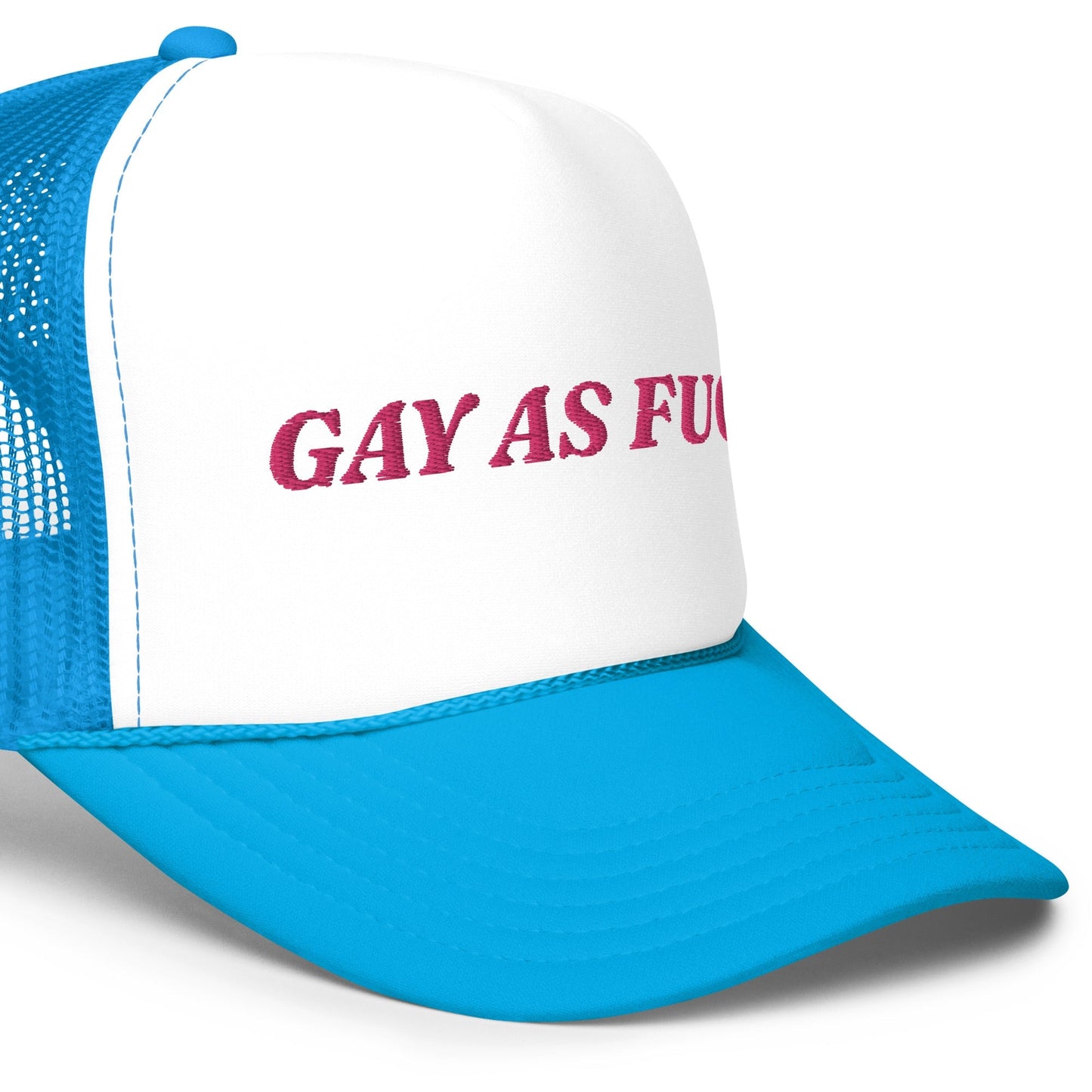 Gay as fuck - Foam trucker hat (Design B) Rave Day