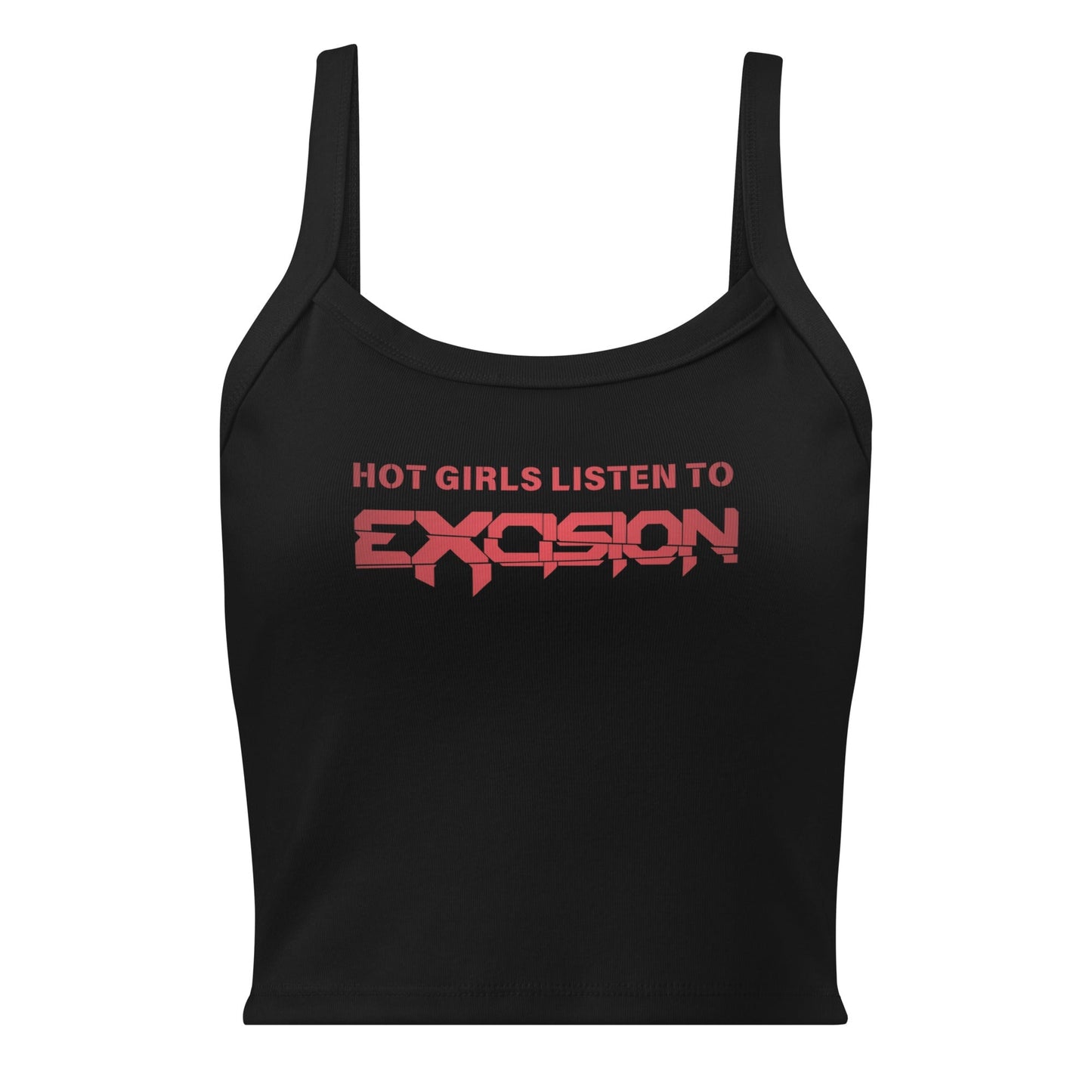 Hot Girls Listen to Excision - Black/Red micro-rib tank top Rave Day