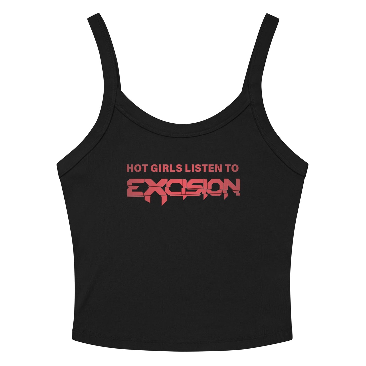Hot Girls Listen to Excision - Black/Red micro-rib tank top Rave Day XS