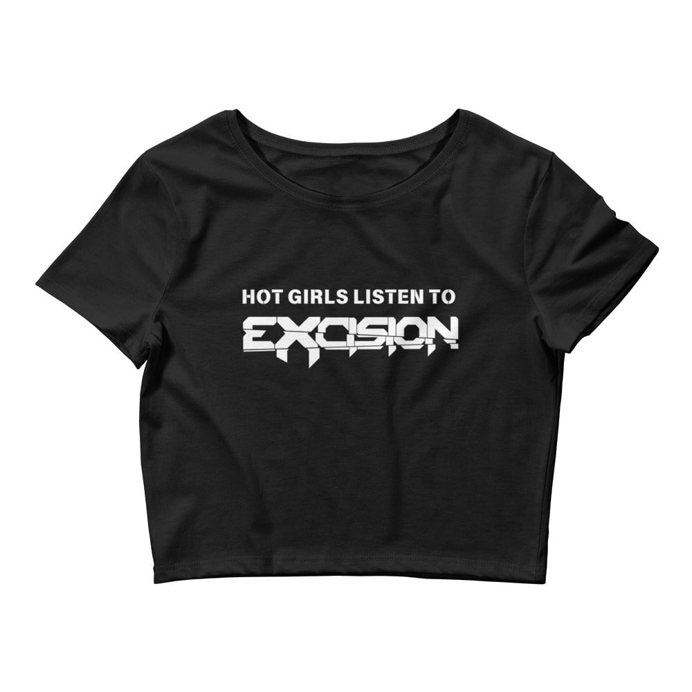 Hot Girls Listen to Excision - Women’s Crop Tee Rave Day XS/SM