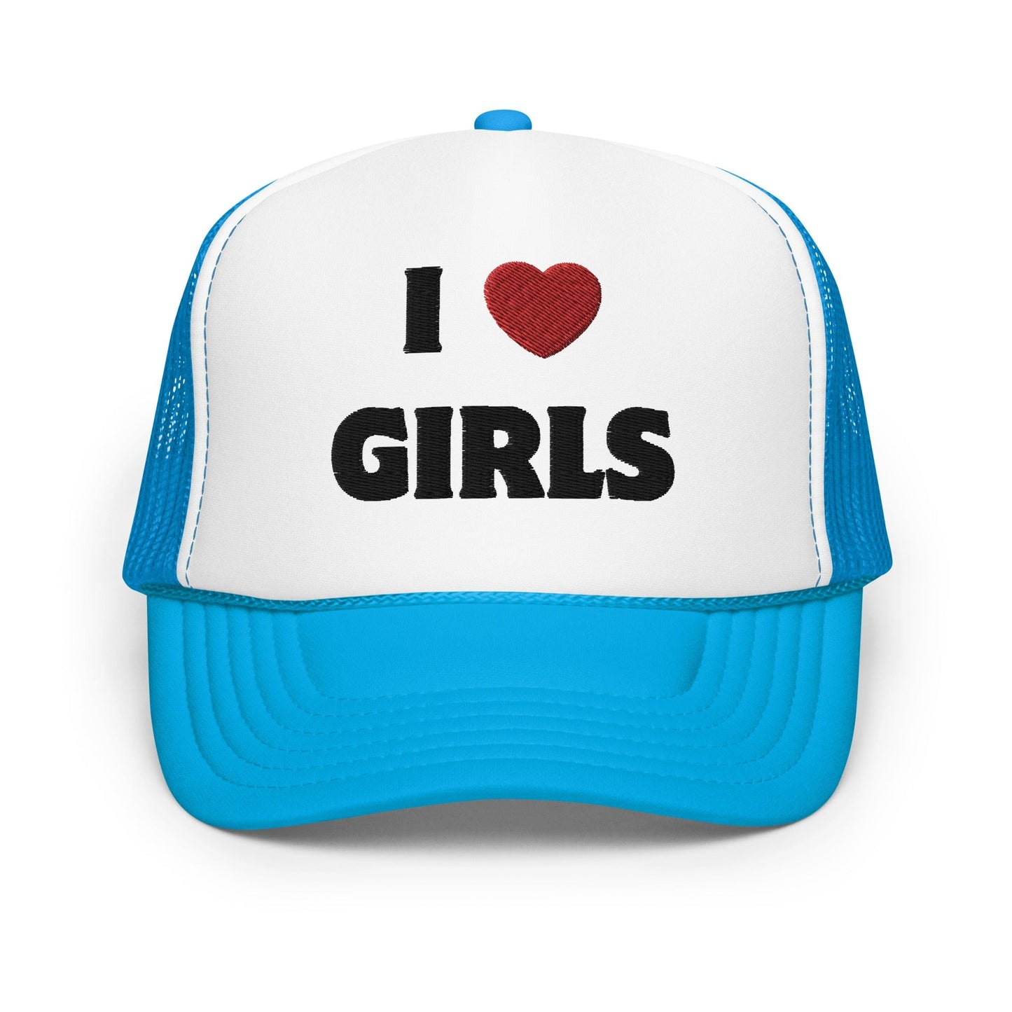 I Love Girls - Foam trucker hat Rave Day Blue / White / Blue
