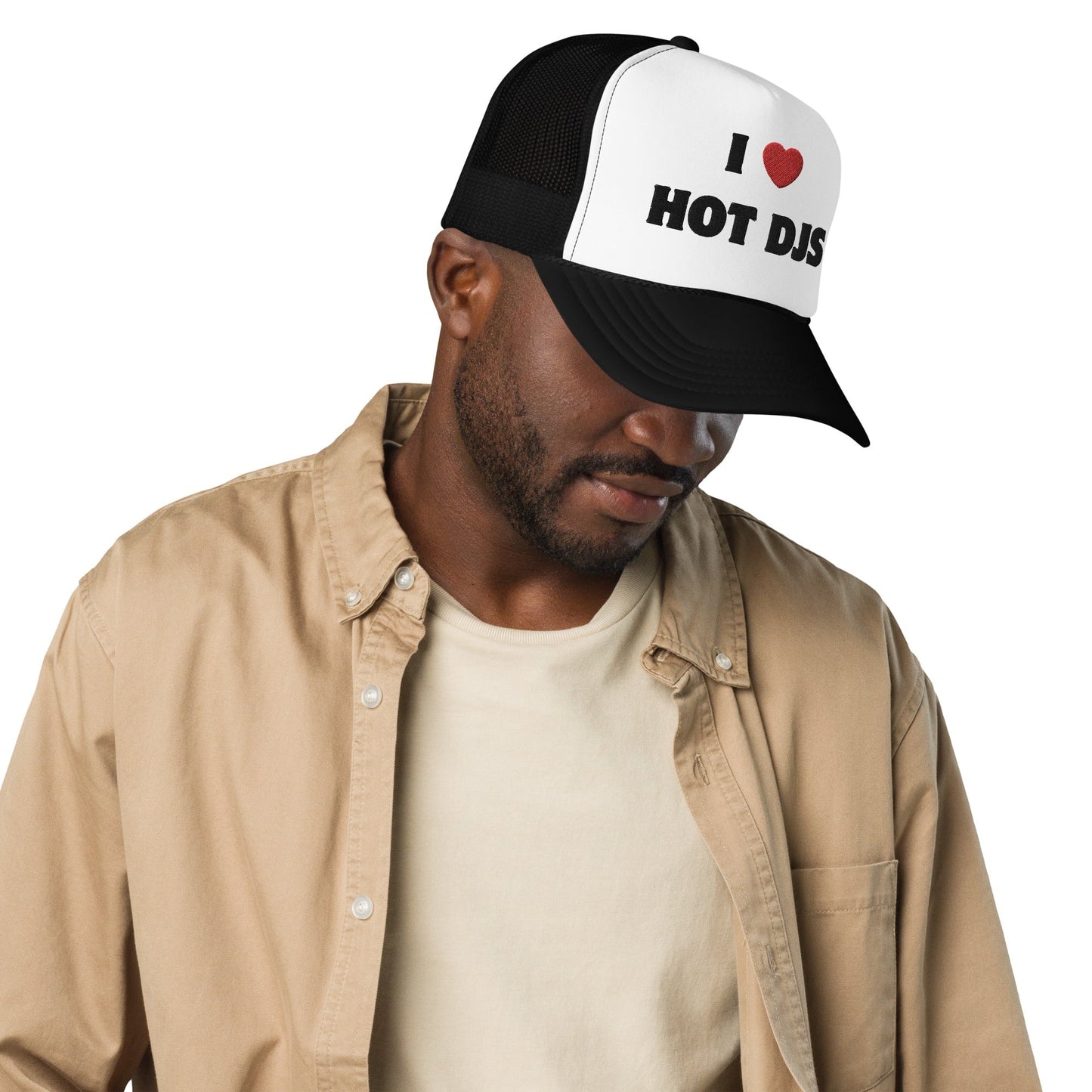 I Love Hot DJs - Foam trucker hat Rave Day