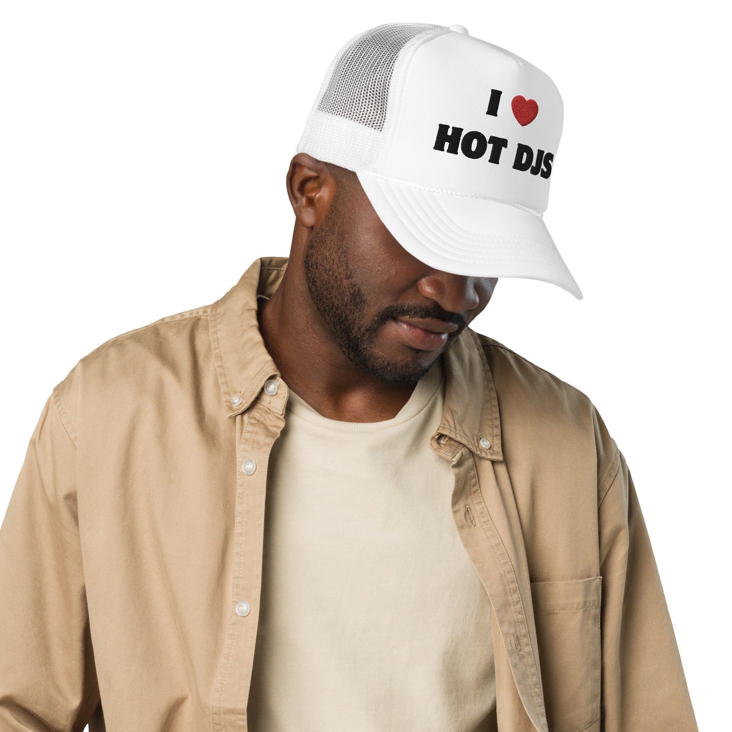 I Love Hot DJs - Foam trucker hat Rave Day