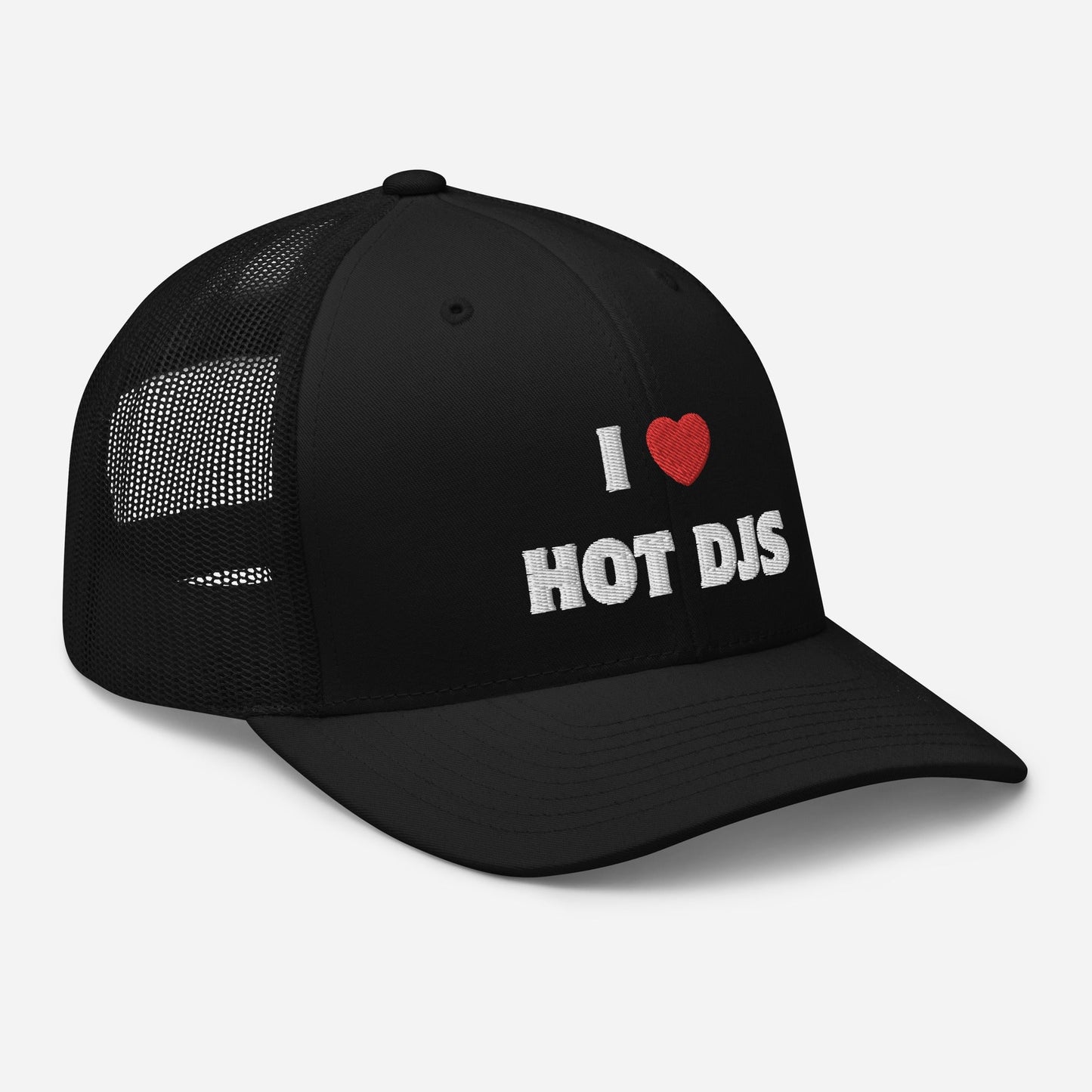 I Love Hot DJS - Trucker Cap (Non-foam) Rave Day Black