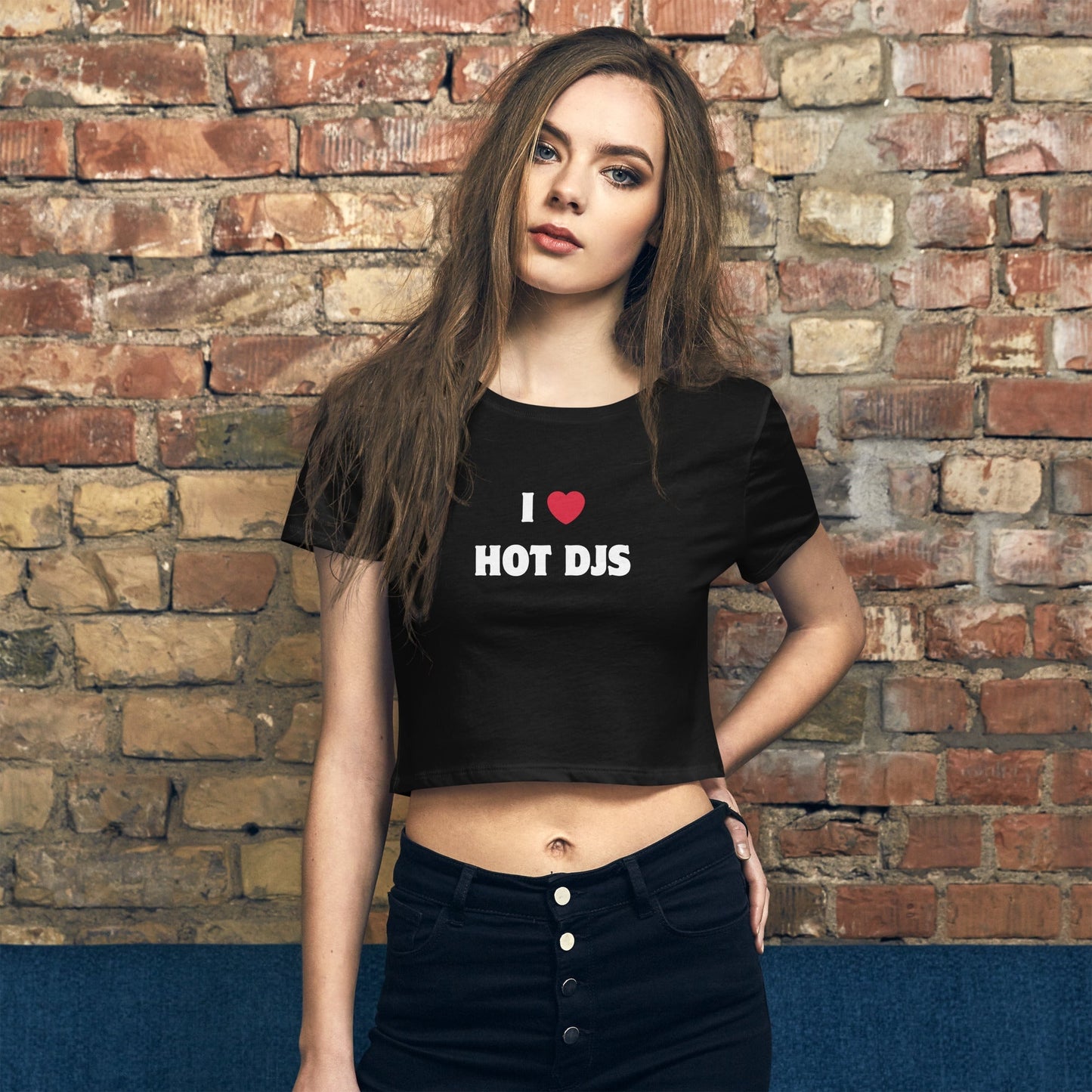 I Love Hot DJS - Women’s Crop Tee Rave Day XS/SM