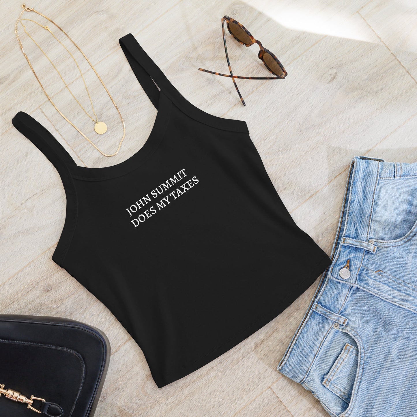 John Summit Does My Taxes - Women’s micro-rib tank top Rave Day