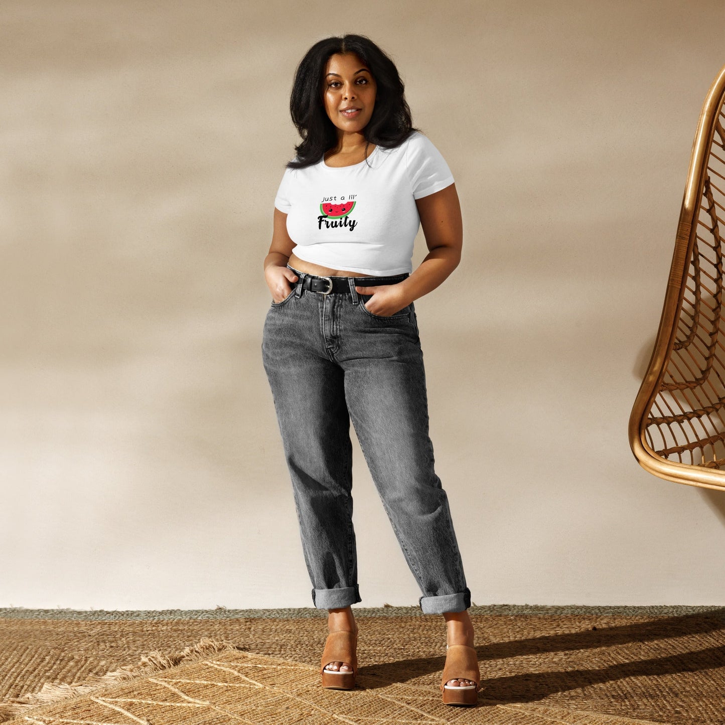 Just a lil Fruity (Watermelon) - Women’s Crop Tee Rave Day