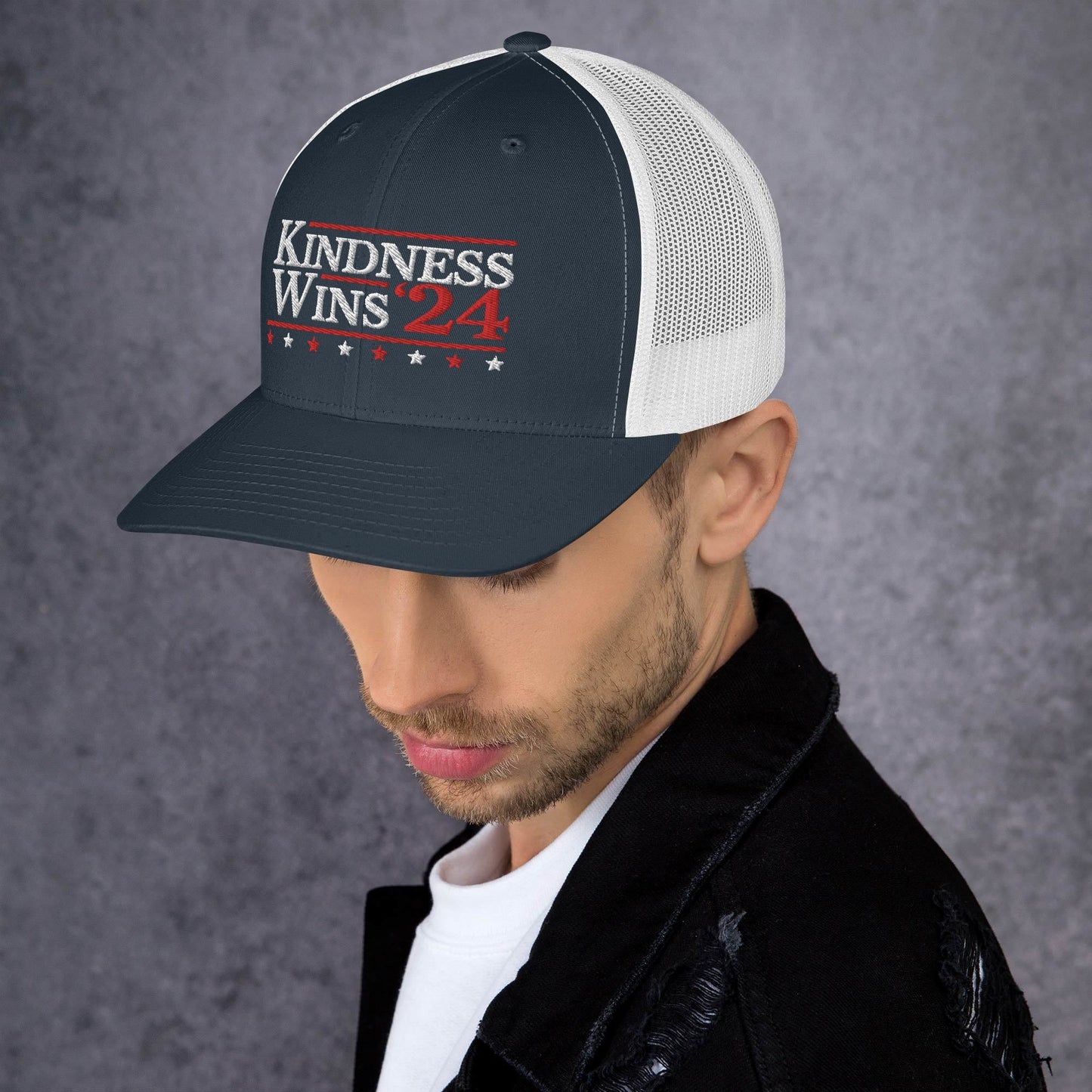 Kindness Wins - Navy Trucker Cap Rave Day