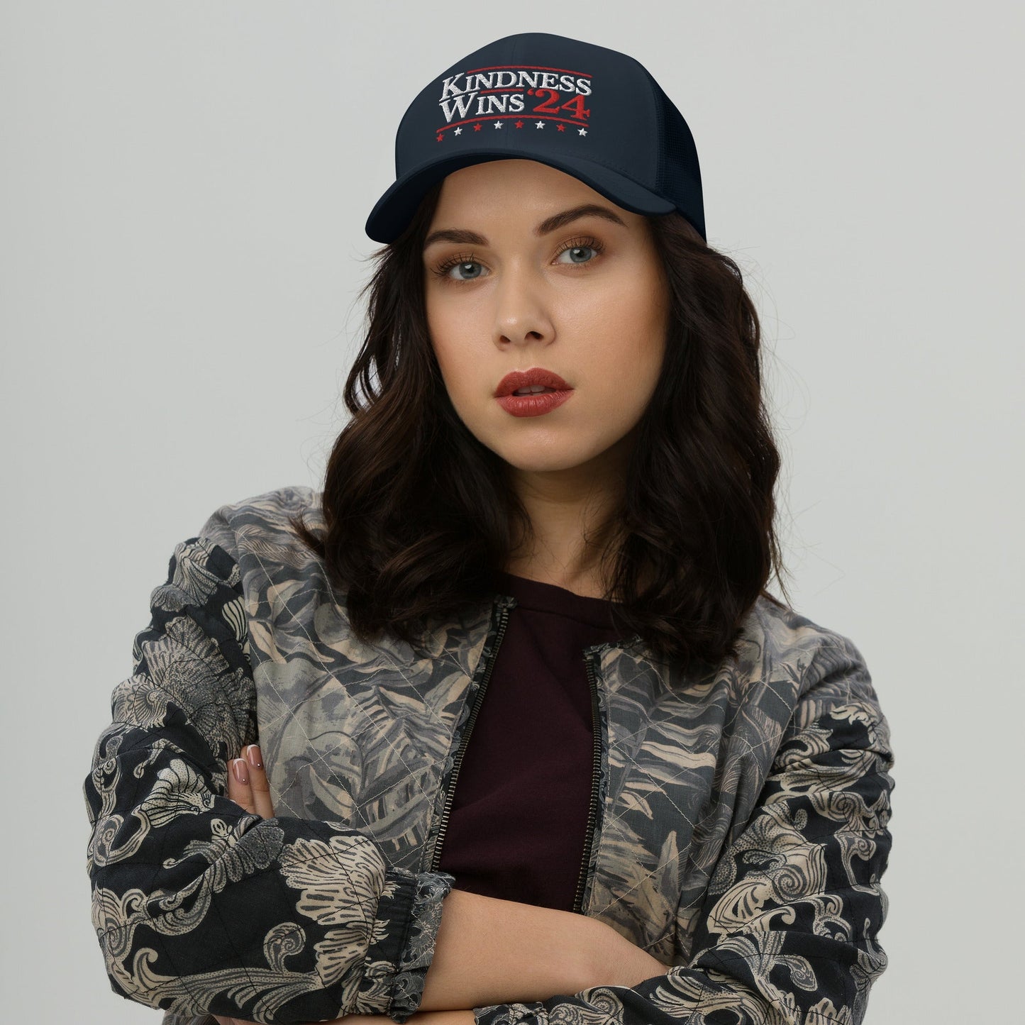 Kindness Wins - Navy Trucker Cap Rave Day
