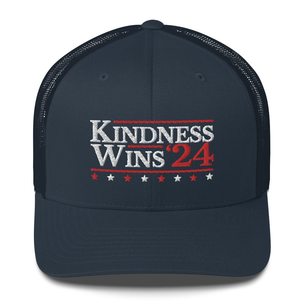 Kindness Wins - Navy Trucker Cap Rave Day Navy