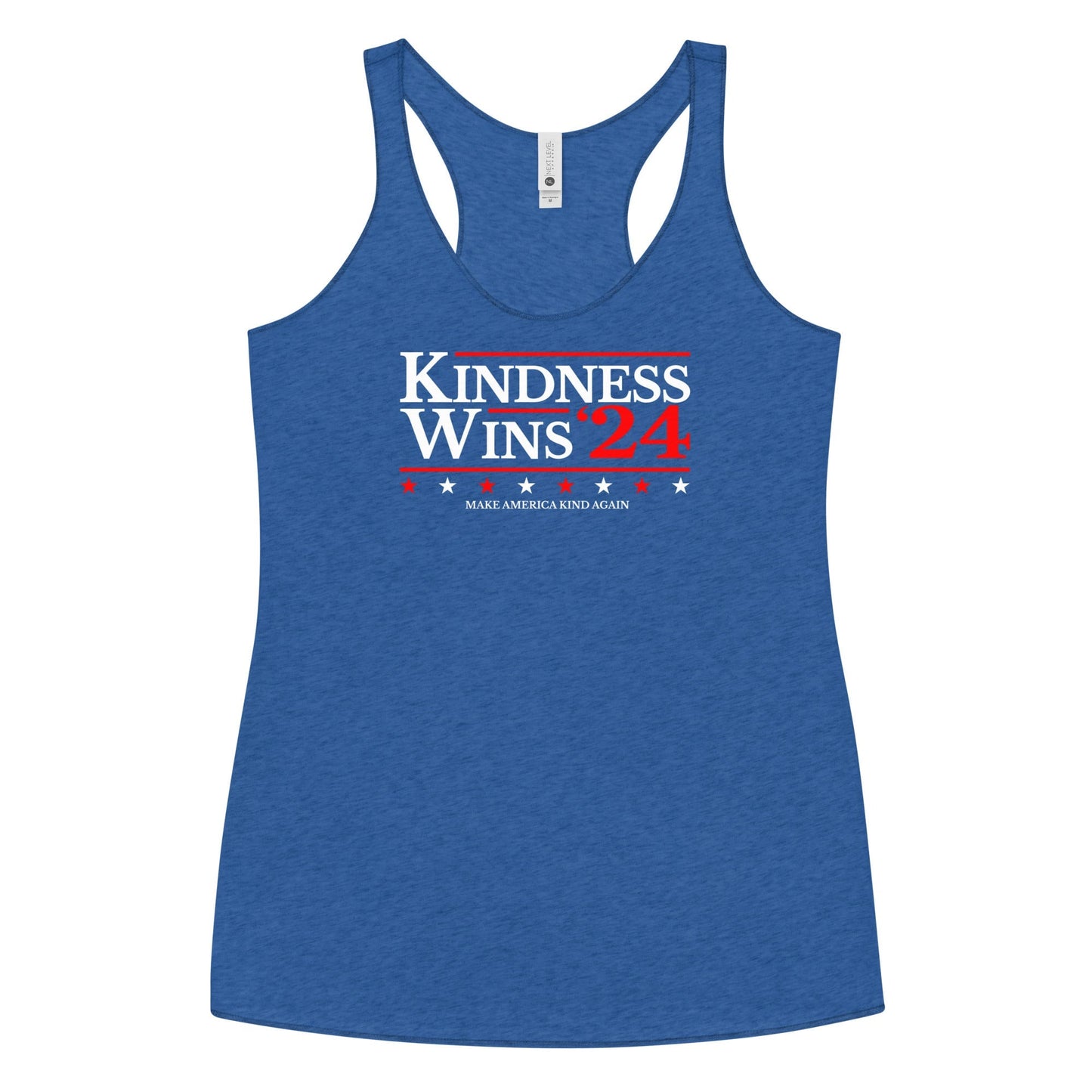 Kindness Wins - Royal/Navy Women's Racerback Tank Rave Day