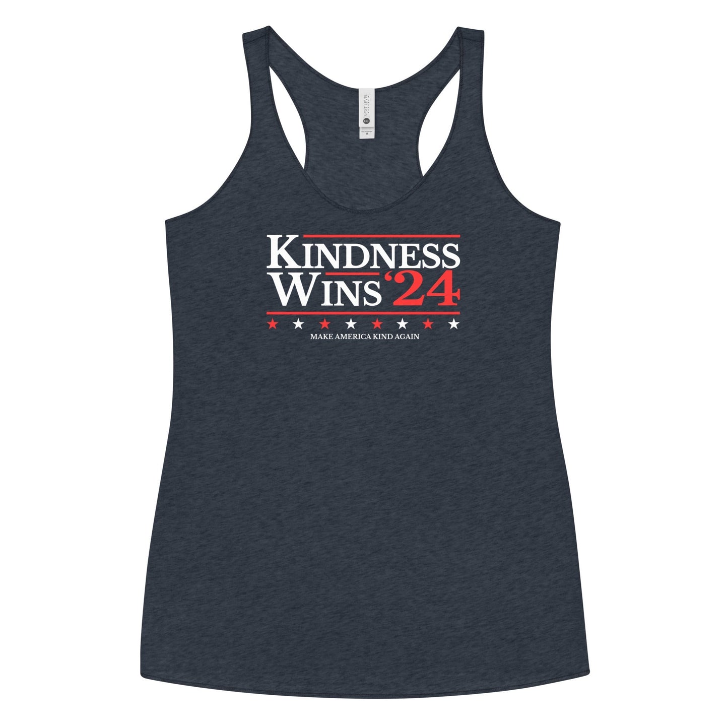 Kindness Wins - Royal/Navy Women's Racerback Tank Rave Day