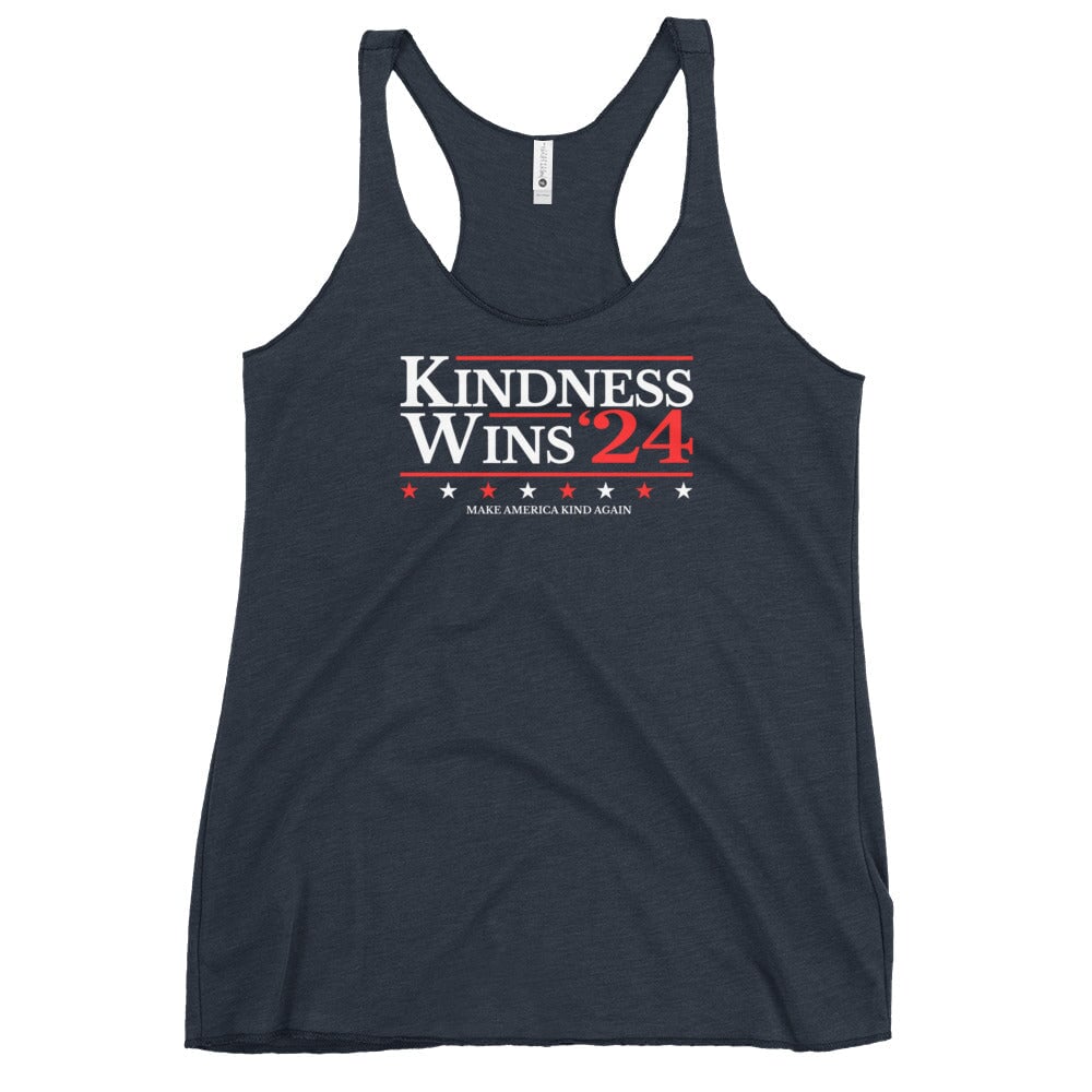 Kindness Wins - Royal/Navy Women's Racerback Tank Rave Day Vintage Navy XS