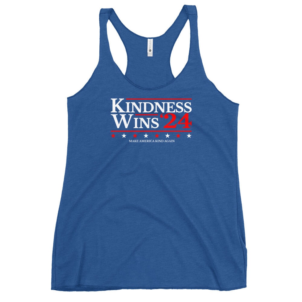 Kindness Wins - Royal/Navy Women's Racerback Tank Rave Day Vintage Royal XS