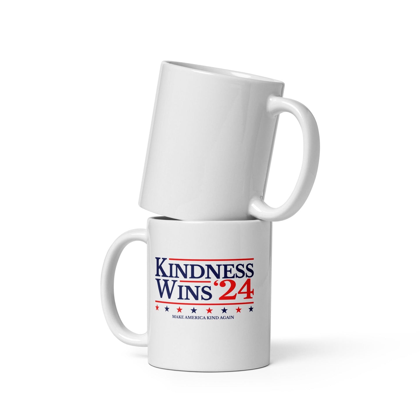 Kindness Wins - White glossy mug Rave Day 11 oz