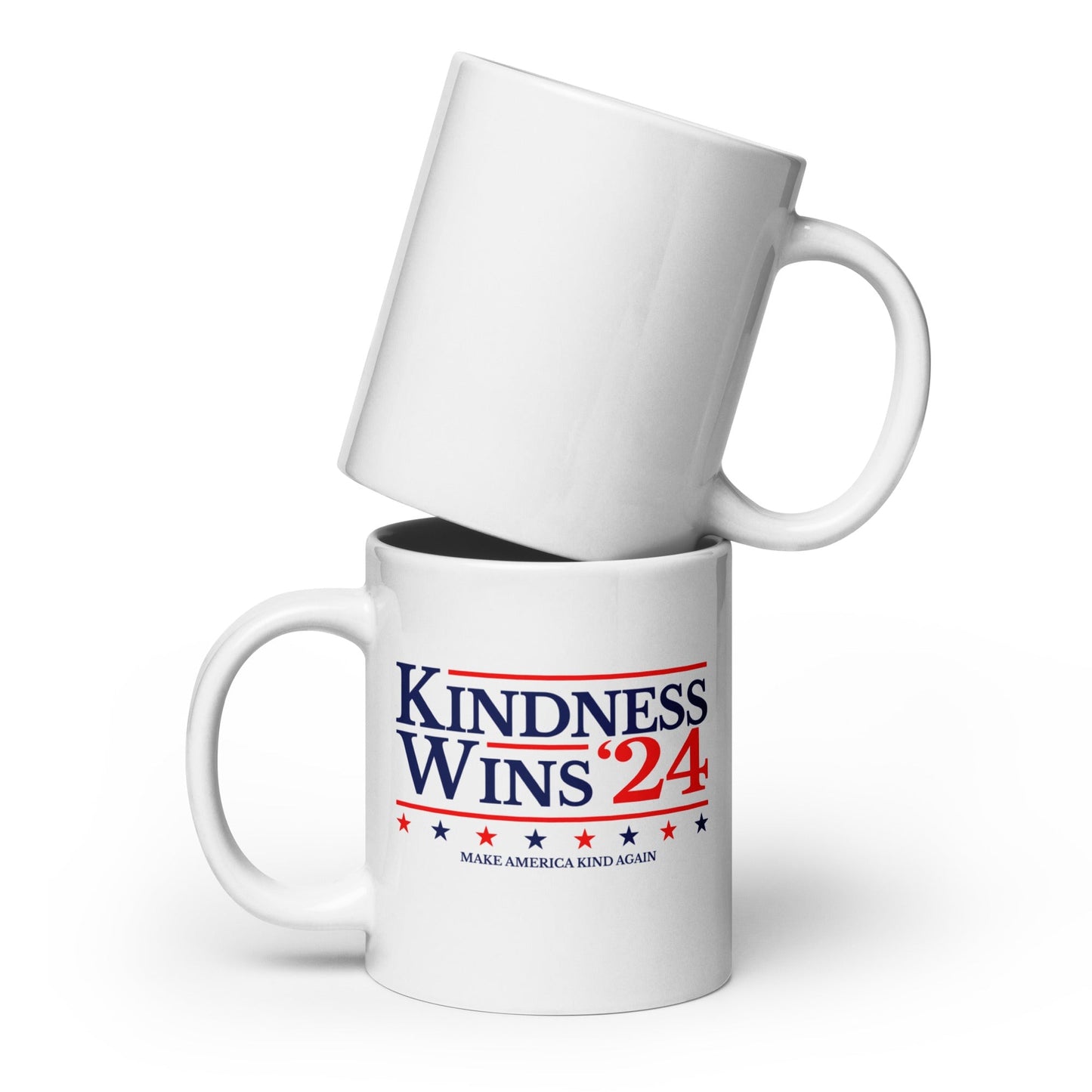 Kindness Wins - White glossy mug Rave Day 20 oz