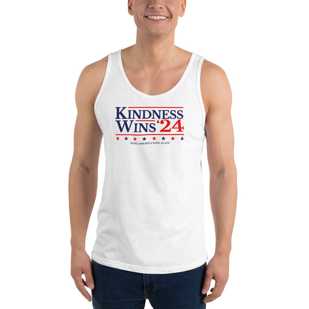 Kindness Wins - White Men's Tank Top Rave Day