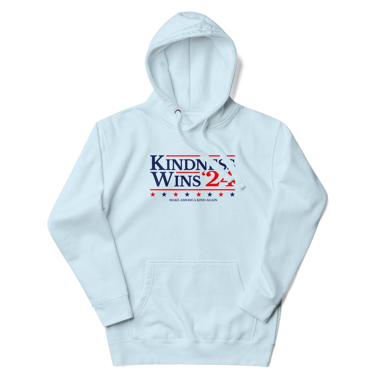 Kindness Wins - White/Baby Blue Unisex Hoodie Rave Day