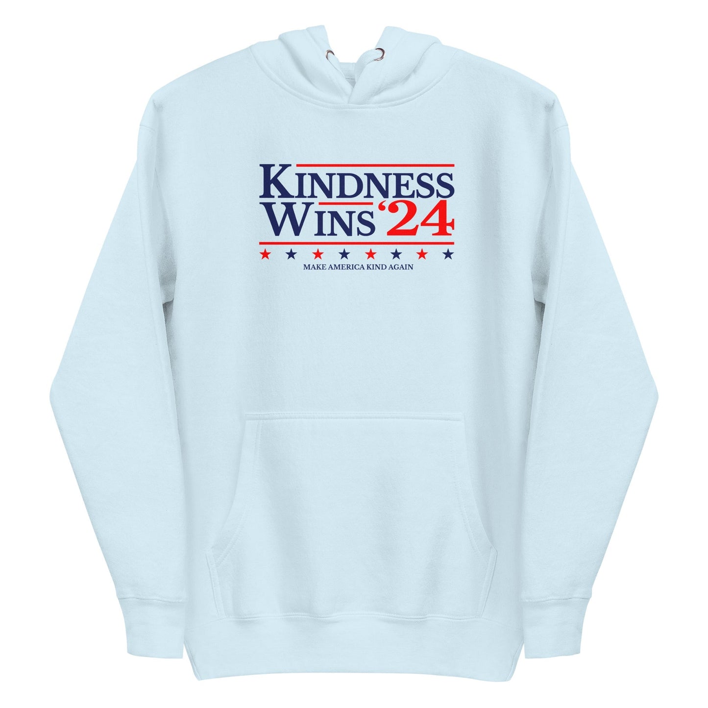 Kindness Wins - White/Baby Blue Unisex Hoodie Rave Day Sky Blue S