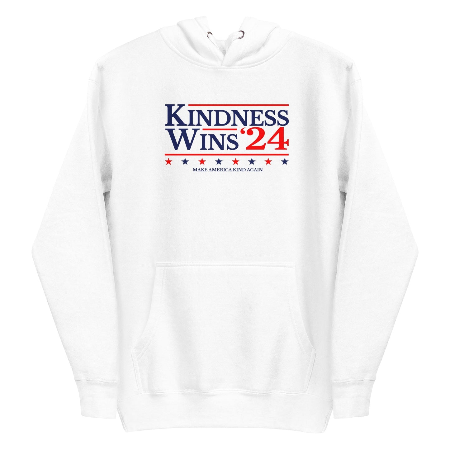 Kindness Wins - White/Baby Blue Unisex Hoodie Rave Day White S
