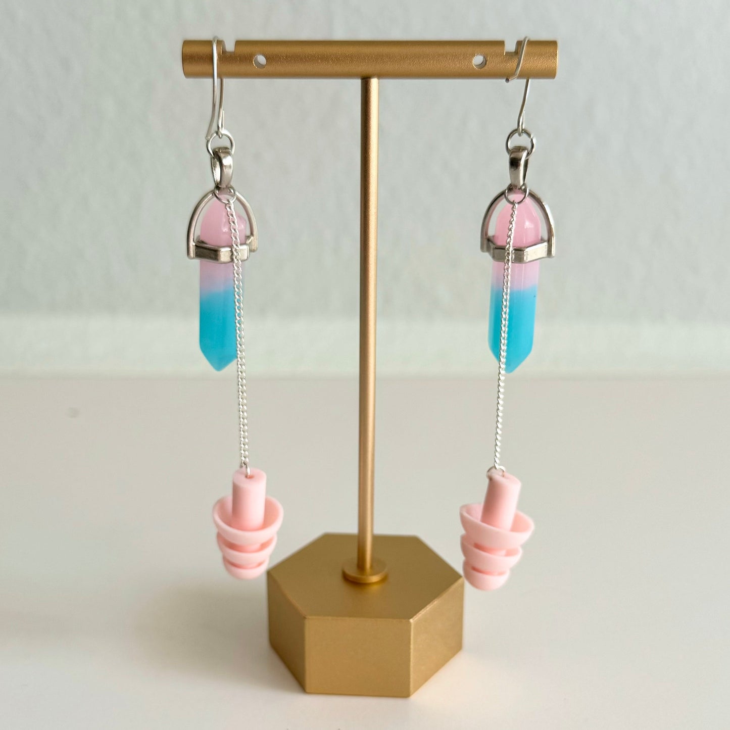 Pink Crystals Earrings Rave Day