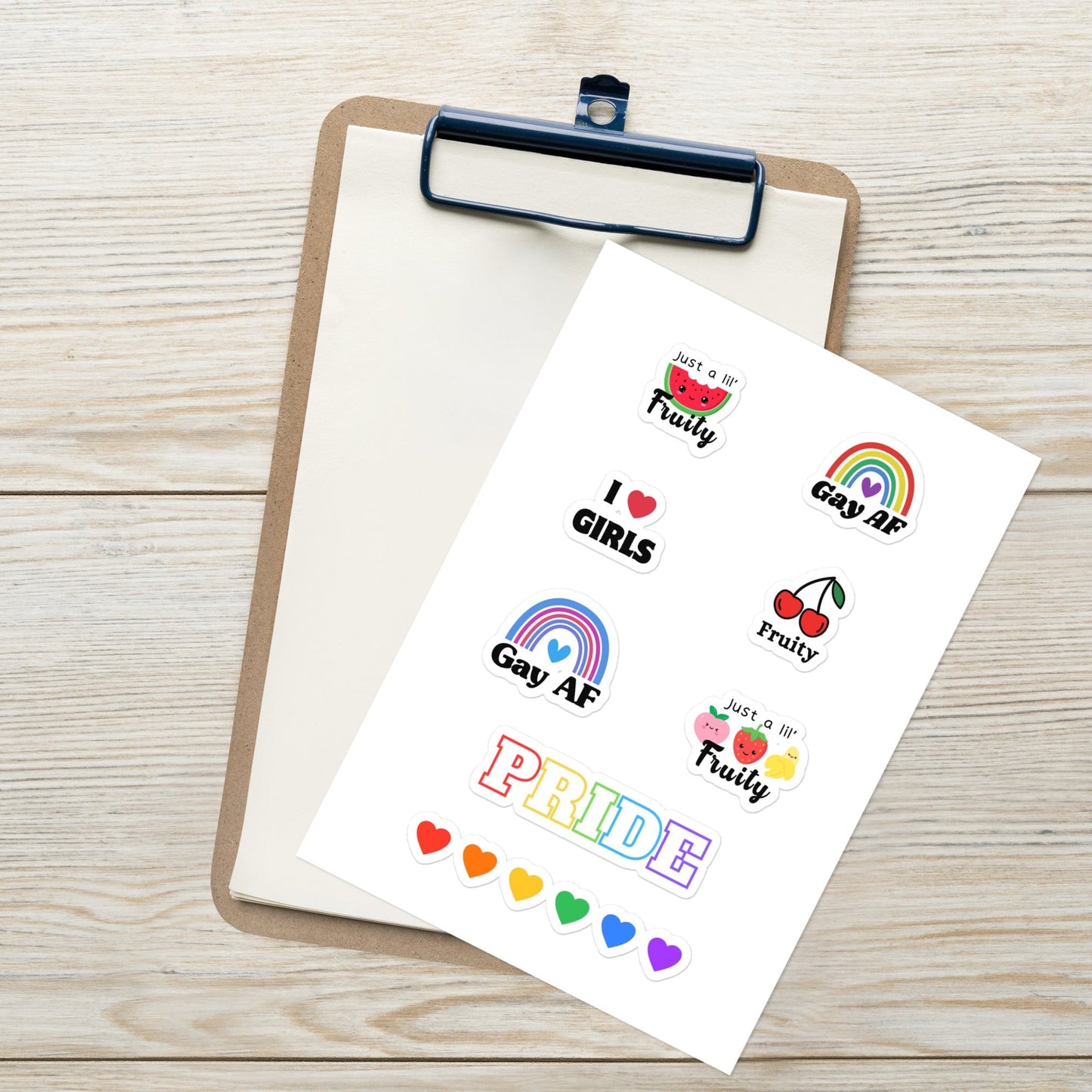 PRIDE Rainbow - Sticker Sheet (8 stickers) Rave Day