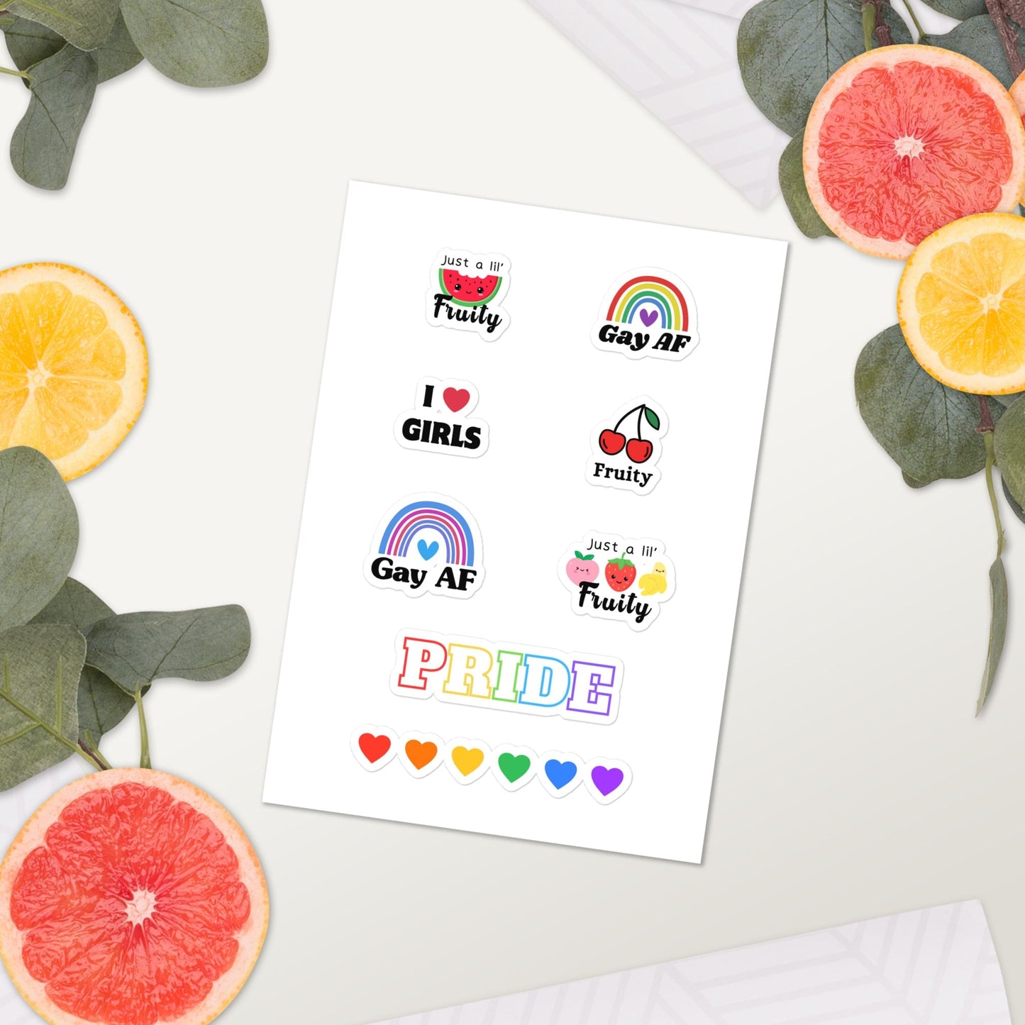 PRIDE Rainbow - Sticker Sheet (8 stickers) Rave Day