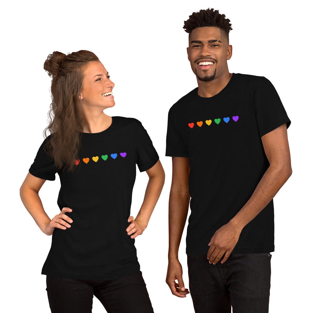 Rainbow Hearts - Unisex T-Shirt Rave Day